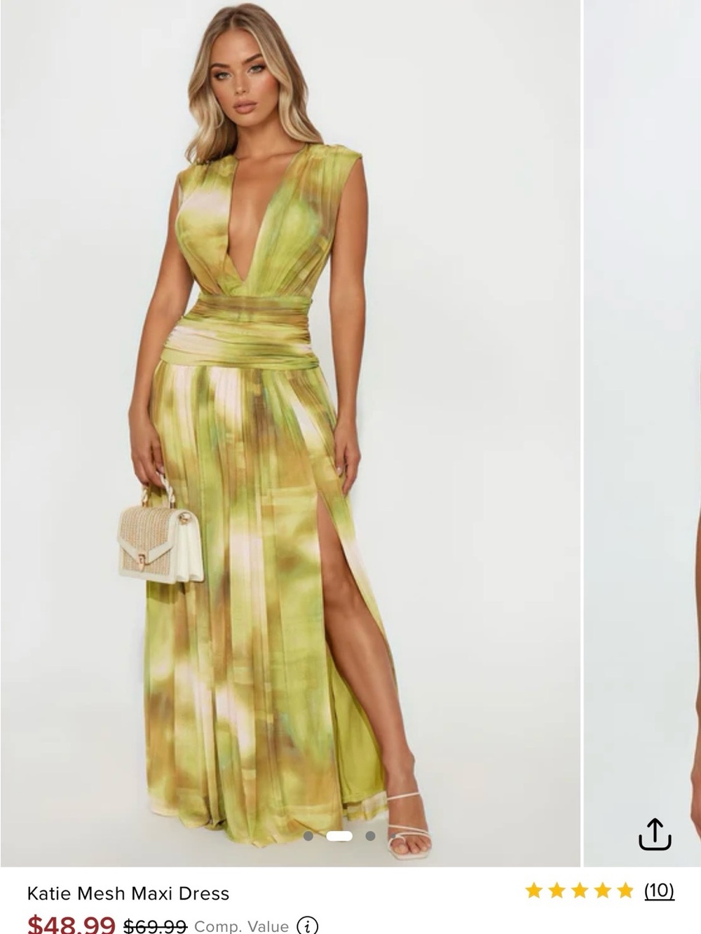 Katie Mesh Maxi Dress in Lime Green